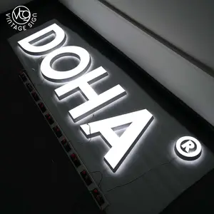 Custom Outdoor Building Signage Acrylic Illuminated Channel Letters 3D Light Up Number Design LED Advertising Signboard