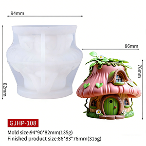 DUMO DIY Mushroom House Flower Pot Silicone Mold: Home Decor Storage and Decoration Silicone Mold - Product Image 6