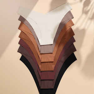 BOJIN culotte sans trace taille basse pour <span class=keywords><strong>femme</strong></span> XL soie glacée Tanga solide en forme de V sans couture t-back string confortable et type de taille - Product Image 5