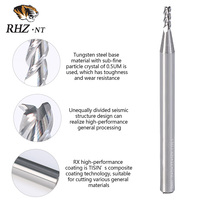 Fraise à bout à angle de 35 degrés à 3 cannelures, rayon d'angle, pour aluminium, diamètre 4 mm, manche fin, carbure, revêtement TiSiN, fraiseuse CNC