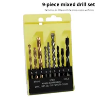 Dr. Ensemble de 9 forets hélicoïdaux allongés à tige droite en acier rapide, haute dureté, pour perçage du métal, avec boîte en plastique
