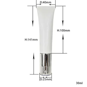 Groothandel 30ml witte plastic cosmetische zachte buis verpakking, sample tube dispenser voor serum, handcrème lege buizen
