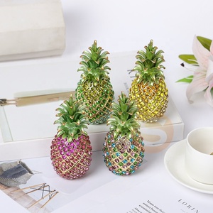 Shinnygifts thủ công kim loại pha lê dứa trang trí trái cây loạt men Hộp Đính cho giáng sinh trang sức quà tặng - Product Image 6