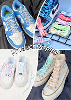 Lacets personnalisés créatifs et écologiques en sangle tie-dye pour baskets Air-Force One, en toile et polyester, design plat