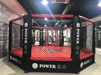 Anneau de boxe à cadre en acier de haute qualité, facile à installer. Équipement carré de ring de boxe, poteaux complets de ring de boxe.