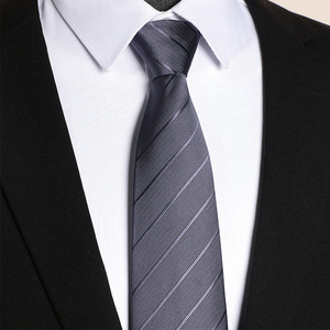 <span class=keywords><strong>Corbata</strong></span> Estrecha a Rayas Grises para Hombre y <span class=keywords><strong>Camisa</strong></span> de <span class=keywords><strong>Traje</strong></span> de Poliéster Estilo Japonés Sin Nudos; Opción Casual Negra con Cierre de Cremallera para Mujer Sin Necesidad de Atar - Product Image 2