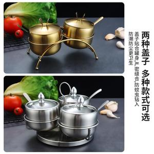 304 Stainless Steel Seasoning <b>Jar</b> Set With Lid And Handle <b>For</b> <b>Kitchen</b> <b>Storage</b> - Product Image 5