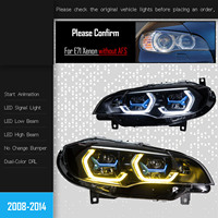 Conjunto de Faros Delanteros LED DRL de Doble Color con Proyector Golden Eye para X6 E71 2008-2014, Señal de Giro, Plug and Play, Piezas de Auto XUNBAI 12V