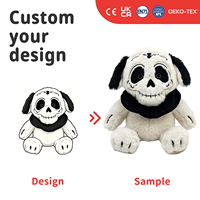 Peluche chien squelette personnalisée, chiot gothique en peluche, OEM ODM, cadeau d'Halloween, article de marque