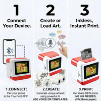 Mini Impresora Térmica con IA para Dibujos e Imágenes, Impresión en Blanco y Negro con Pantalla a Color, Batería Recargable, 203dpi - En Stock