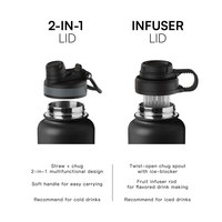 Bouteille d'eau personnalisée 32oz, isotherme pour boissons chaudes et froides, en acier inoxydable, avec paille et brosse
