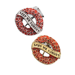 深红色罂粟胸花花环胸针别针英国纪念胸花，以免我们忘记 - Product Image 1