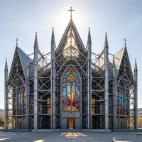 Bâtiment à structure en acier pour église, école, hôpital – Cadre préfabriqué haute résistance, galvanisé, modulaire, durable – En vente