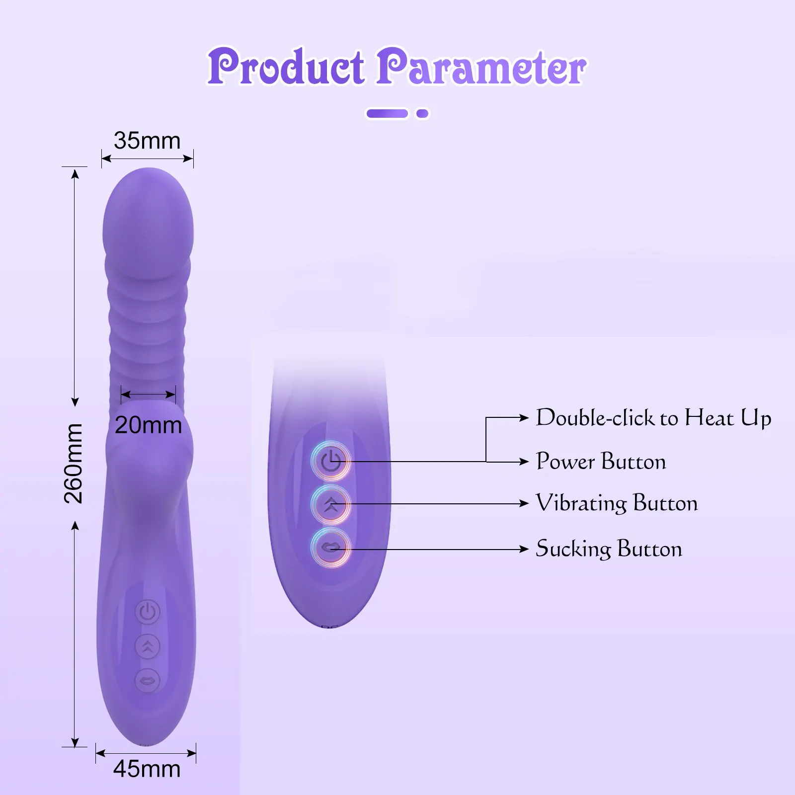 Alat bantu seks dewasa silikon menggoda pasangan pemanas klimaks bergoyang teleskopik yin vibrator.