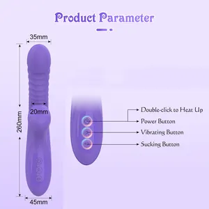 Vibrador yin de sucção telescópica para aquecer casais, sexo adulto de silicone para mulheres, climax.