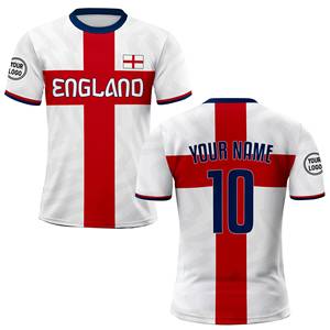 Maglia <span class=keywords><strong>da</strong></span> calcio in Inghilterra personalizzata <span class=keywords><strong>da</strong></span> uomo con nome e numero automatizzato Set di maglia <span class=keywords><strong>da</strong></span> calcio nazionale <span class=keywords><strong>da</strong></span> taglio per tifosi e giocatori - Product Image 1