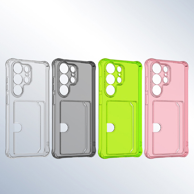 Transparent Shockproof Card Slot Holder Tpu Phone Case Cover for Samsung Galaxy S26 Ultra S25 A07 A16