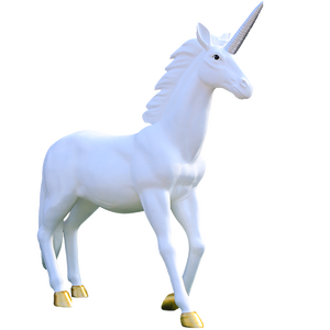 대형 백마 유니콘 시뮬레이션 조각 민속 예술 수지 동상 웨딩 야외 쇼핑몰 놀이 공원 포토 부스 장식 - Product Image 4