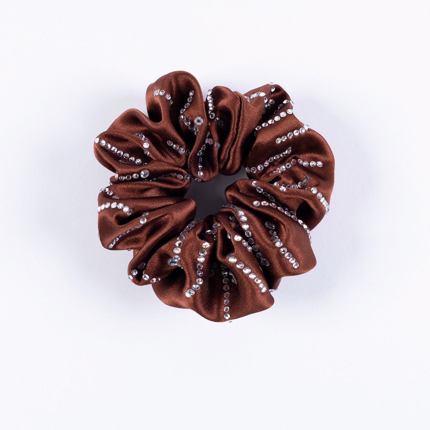 Brown Silk Scrunchie 4cm