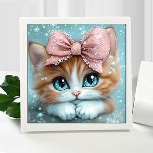 Fabriek Gesneden Kat Kleine Tekening 20X20Cm Ronde Diamond Painting Kit 5d Beginners Ambachten Diy Levende Wanddecoratie Cadeau - Product Image 2