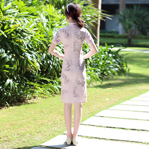 Capa de longitud media Qipao diario mujeres mejora Retro Slim Fit joven estudiante niñas estilo chino vestido <span class=keywords><strong>Cheongsam</strong></span> precio de fábrica - Product Image 3