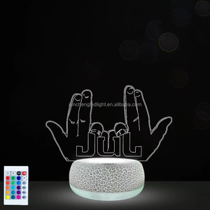 3D ảo ảnh đèn điều khiển từ xa LED đêm Đèn đứng 16 màu sắc thay đổi trống Acrylic USB ánh sáng ban đêm bảng tin với bút - Product Image 5