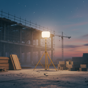 30000LM High Power Industrial Work <b>Light</b> IP65 LED Jobsite <b>Light</b> with 3 Modes Built-in Fan for Construction Roadwork Outdoor Work - Product Image 1