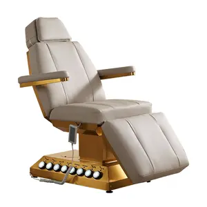 2024 YOUTAI luxury gold and gray pedicure beauty chair salon spa single reclining bed