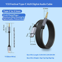 Cable de Audio de 0.5M 1M 1.5M 2M 3M, Cable Auxiliar de 3.5 mm Macho a Macho para Teléfono, Auriculares, Coche, MP3, Altavoz, Ordenador