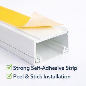 2 x 1 m de gaine de câblage en PVC autocollante blanche (lot de 2 m) <span class=keywords><strong>pour</strong></span> dissimuler les câbles muraux et de télévision 16x16 mm - Product Image 4