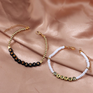 Pulsera de Cuentas con Letras Inglesas CCB de Moda, Personalizada, en Oferta, Juego de Pulseras de la <span class=keywords><strong>Amistad</strong></span>, Regalo de Joyería - Product Image 4