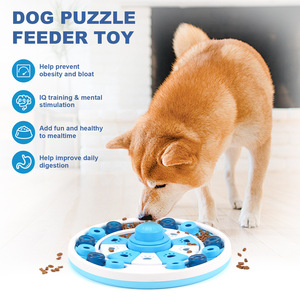 Distributeur de nourriture pour chien, jouets de puzzle, alimentation lente, entraînement interactif pour animaux de compagnie avec friandises et croquettes, options multicolores - Product Image 2