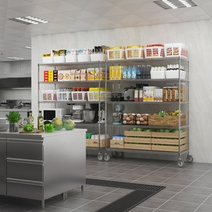 Estanterías Metálicas de Almacenamiento de 5 Niveles, Diseño Versátil, Capacidad de Carga de 4000 Libras, Ajustables, para Restaurantes y Despensas - Product Image 2