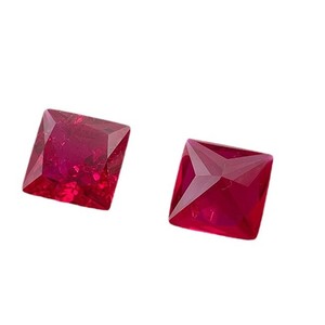 Cadermay Princess Ruby Loose Stone Square Red Synthetic Corundum For Jewelry Making - Product Image 4