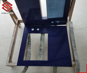 Wholesale Engineered Stone Kitchen Top Ocean <strong>Blue</strong> <strong>Quartz</strong> <strong>Countertops</strong> - Product Image 3