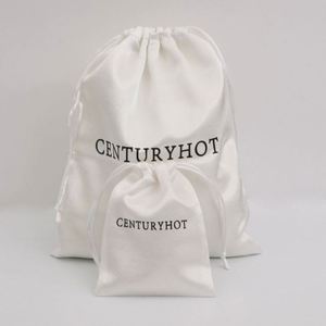 Bolsas de Satén Blanco Perla con Cordón, Personalizadas con Logotipo, para Joyería y Empaque de Regalos, Tamaño Pequeño - Product Image 4