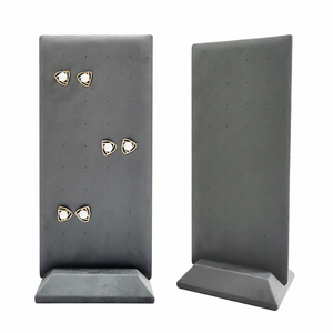 Nuovo Arrivo Espositore per Gioielli in Velluto Morbido con 40 Fori, Supporto per Orecchini <span class=keywords><strong>Rosa</strong></span>, Viola, Grigio - Product Image 6