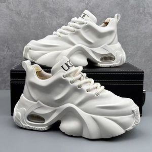 Éxito de Ventas Transfronterizo en <span class=keywords><strong>TikTok</strong></span>, Zapatillas Deportivas Chunky para Hombre, Talla Grande, Novedad 2024, Parte Superior de Cuero Sintético, Suela Gruesa - Product Image 1