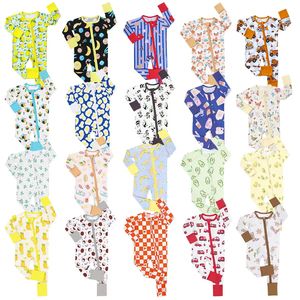 Pijamas de Viscosa de Bambú con Impresión Personalizada al por Mayor Mameluco de Bebé de Bambú Orgánico con Doble Cremallera Ropa de Bambú para Niños Pequeños - Product Image 1