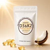 Gélules de Vitamine D3 K2 10000 UI Haute Puissance avec MK-7 pour le Soutien Immunitaire, la Santé Osseuse et l'Absorption du Calcium – 180/300 Comprimés OEM ODM