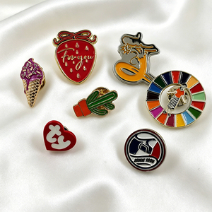 Ensemble de pin's en émail mignons à l'effigie de dessins animés, avec motifs soleil, arc-en-ciel, panda, abeille, fleur, gâteau, badges métalliques pour accessoires de mode - Product Image 6