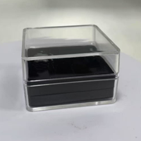 Acrylique Carré Boîte À Bijoux Coin Porte-Médaille Anneaux Boucles D'oreilles Vitrine