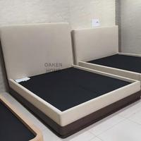Lit de luxe moderne OAKEN, style américain, avec tête de lit en bois, lit plateforme en chêne pour chambre à coucher, mobilier de maison