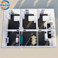 Villa modulaire préfabriquée WinFair Mobile à deux étages, conteneur de 40 pieds, maison préfabriquée portable moderne en Afrique du Sud, luxe
