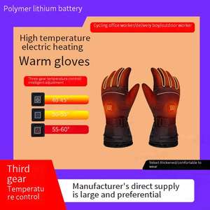 Gants de ski chauffants électriques à batterie rechargeable Mitaines de snowboard à 3 doigts avec écran tactile pour une utilisation sportive - Product Image 5