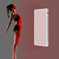 Panneau de luminothérapie rouge sur pied, 8 longueurs d'onde, écran tactile, télécommande, usage domestique, soulagement de la douleur NIR, prise US, 360 LED