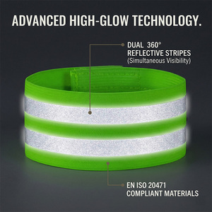 Bande Réfléchissante Ajustable Premium à Haute Visibilité pour la Marche Nocturne en Extérieur, la Course à Pied et le Cyclisme – Sangle de Sécurité Élastique à Ajustement Sûr - Product Image 6