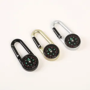 Custom Keychain Portable Hanging Buckle Carabiner Compass for Outdoor Hiking