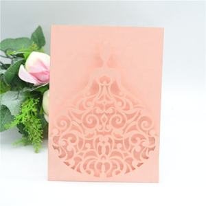 Invitations élégantes pour Quinceañera, <span class=keywords><strong>mariage</strong></span>, fête prénuptiale, découpées au laser, rose poudré - Product Image 5