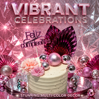 Kit de décoration de gâteau d'anniversaire multicolore en acrylique 11 pièces, avec éventails en papier métallisé et boules décoratives pour fournitures de fête